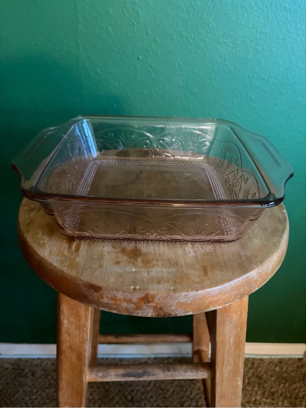 Anchor Hocking Laurel Rosewater Embossed Baking Dish 2 Quart